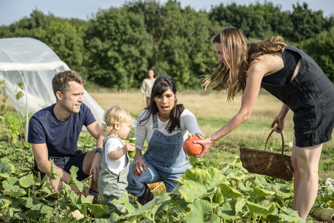 family at farm